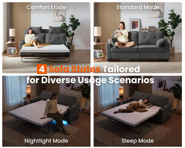 Corduroy Pull-Out Sleeper Sofa Bed