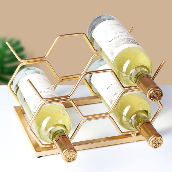 Countertop Wine Rack – 5 Bottle Metal Wine Holder Stand