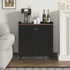 Bar Cabinet with Wine Rack & Adjustable Shelves