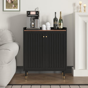 Bar Cabinet with Wine Rack & Adjustable Shelves