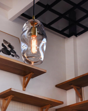 Hand Blown Art Glass Pendant Light – Modern Kitchen Island & Dining Room Fixture