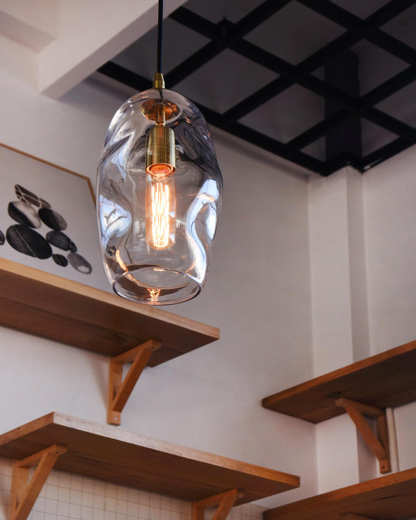 Hand Blown Art Glass Pendant Light – Modern Kitchen Island & Dining Room Fixture