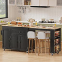 Expandable Kitchen Island on Wheels with Storage