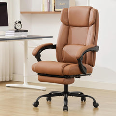 Reclining Office Chair with Footrest & Lumbar Support
