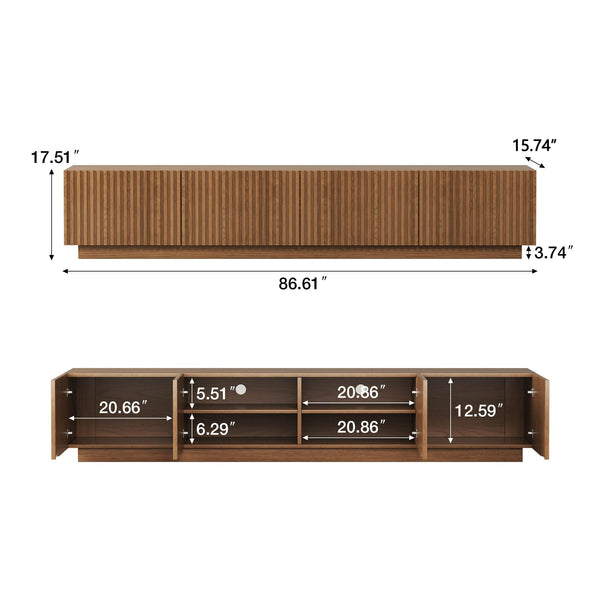 86.61" Mid-Century Modern TV Stand for TVs up to 85"