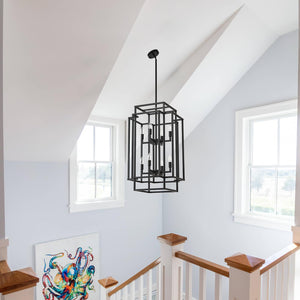 8-Light Tiered Lantern Chandelier – Farmhouse Pendant Light