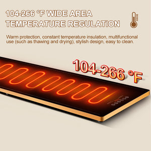 Extra Large Electric Food Warming Tray with Tempered Glass Surface