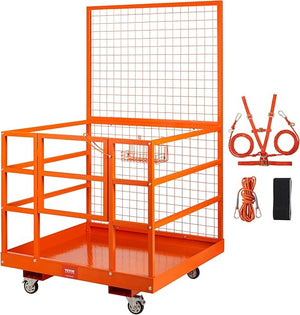 Collapsible Forklift Safety Cage Work Platform with Wheels