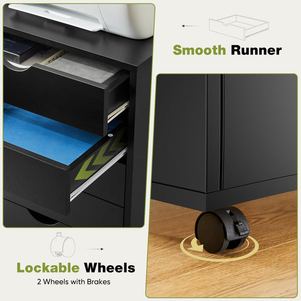 5-Drawer Mobile Storage Chest with Wheels