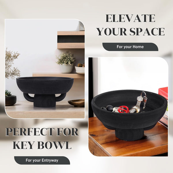 Extra Large Black Decorative Wooden Bowl