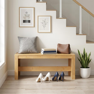 Bamboo Dining Bench – Farmhouse Entryway Bench