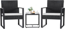 3-Piece Outdoor Wicker Patio Furniture Set with Coffee Table
