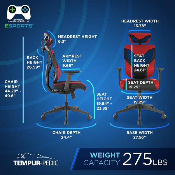 Ergonomic Gaming Chair with Cooling Gel & Lumbar Support