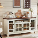 Farmhouse Sideboard Buffet Cabinet with Glass Doors