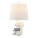 Elephant Kids Table Lamp with Phone Stand – Linen Shade, LED Bulb Included