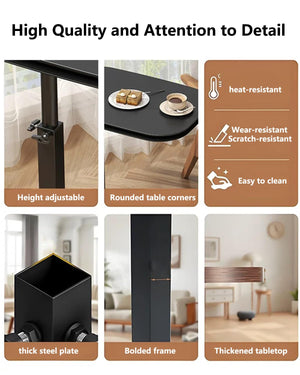 C-Shaped Adjustable Height End Table with 360° Swivel – Orange