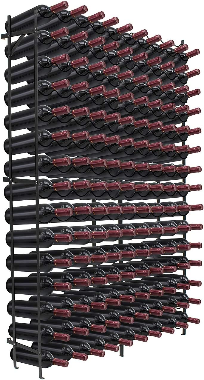 15-Tier Freestanding Metal Wine Rack – 75 or 150 Bottle Storage