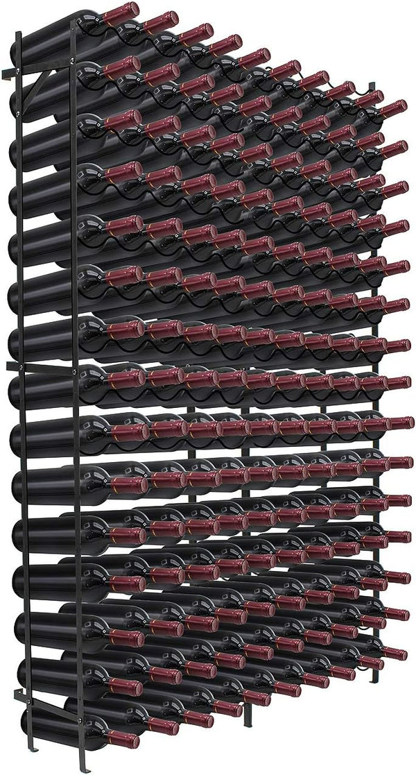 15-Tier Freestanding Metal Wine Rack – 75 or 150 Bottle Storage
