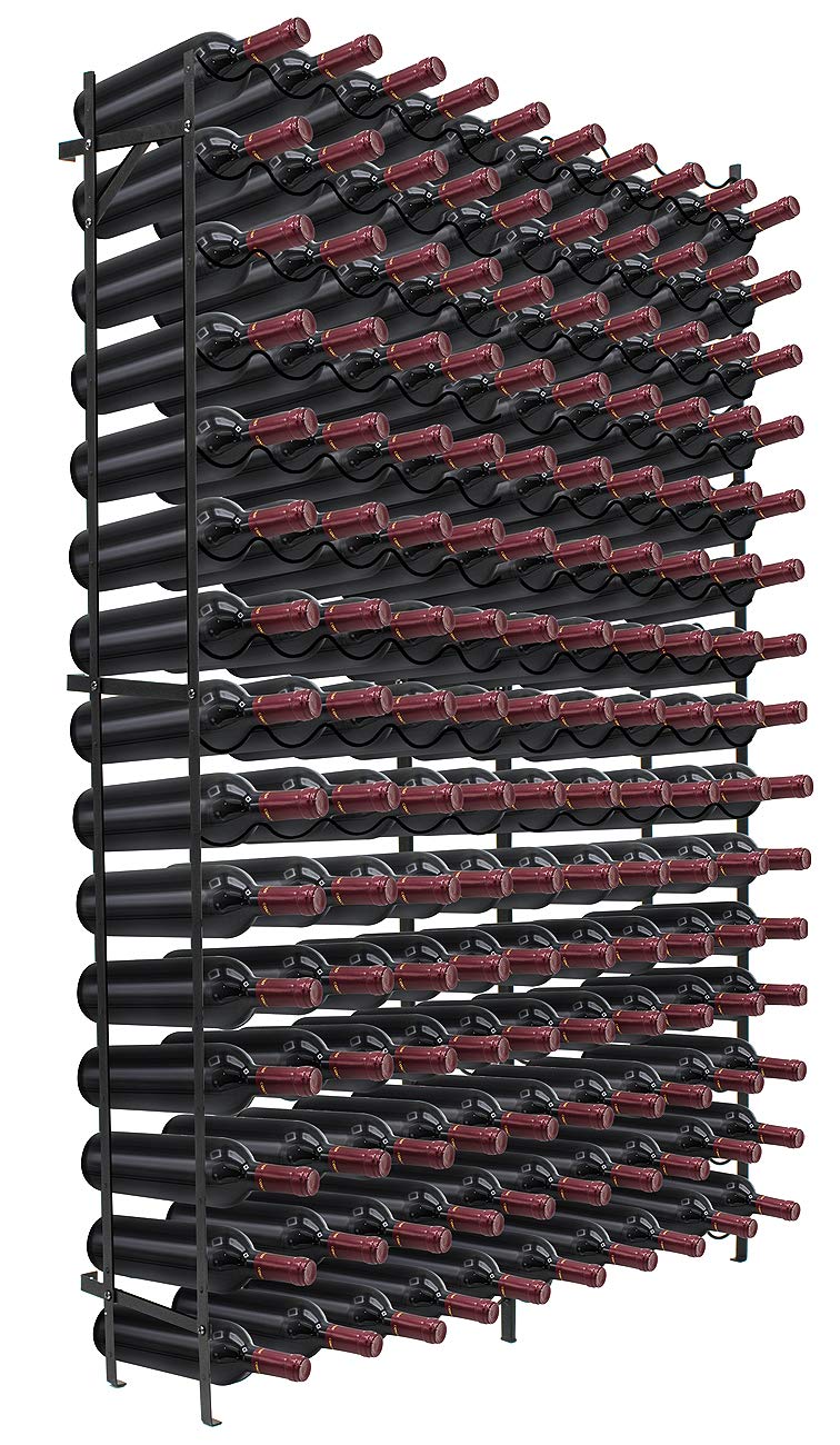 15-Tier Freestanding Metal Wine Rack – 75 or 150 Bottle Storage