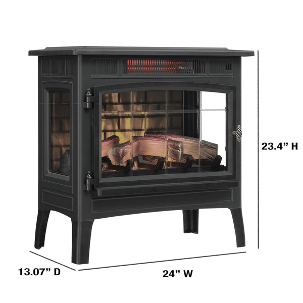 Freestanding Electric Fireplace Stove Heater with 3D Flame Effect
