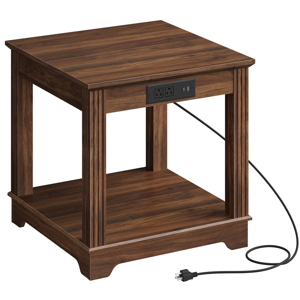 Farmhouse End Table with Charging Station