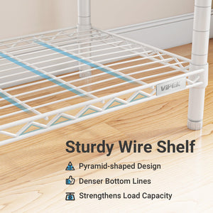 Expandable Freestanding Closet Rack with Shelves and Hanging Rods