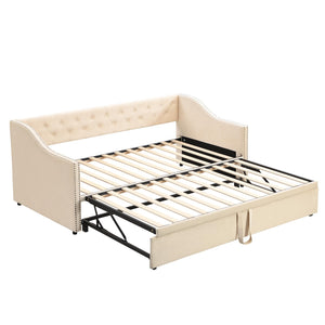 Twin Velvet Daybed with Pop-Up Trundle