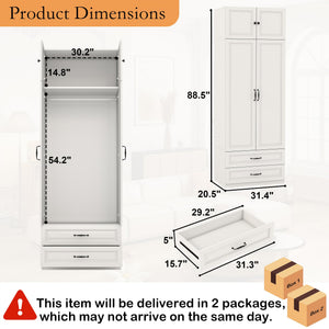 Armoire Wardrobe Closet with Drawers