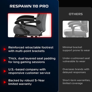 Ergonomic Gaming Chair with Footrest & Lumbar Support