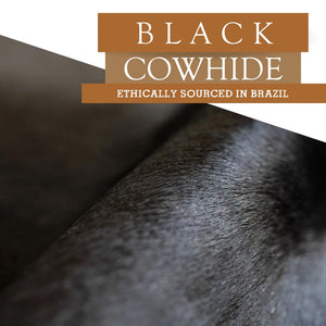 Black Cowhide Area Rug – 100% Genuine Leather, Extra Large