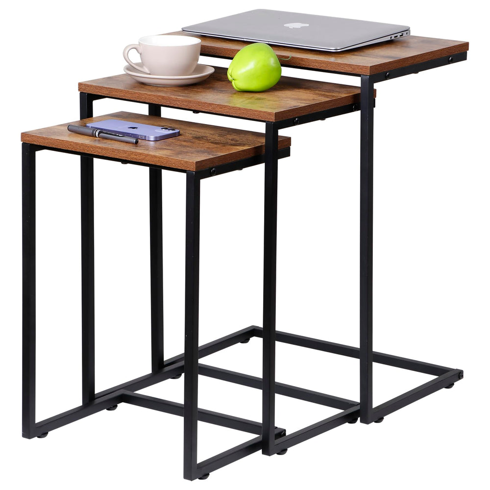 C-Shaped Nesting End Tables, Set of 3