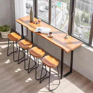 55" Solid Wood Industrial Bar Table – Counter Height Pub Table