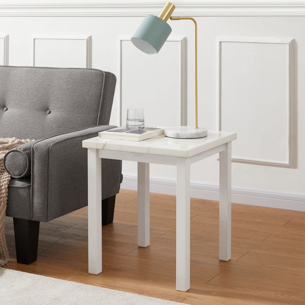 Modern Faux Marble Coffee Table Set of 3 with End Tables