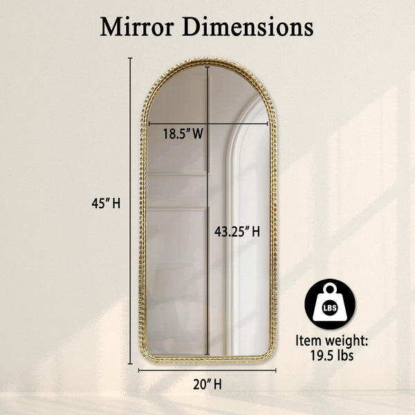 Arched Gold Wall Mirror