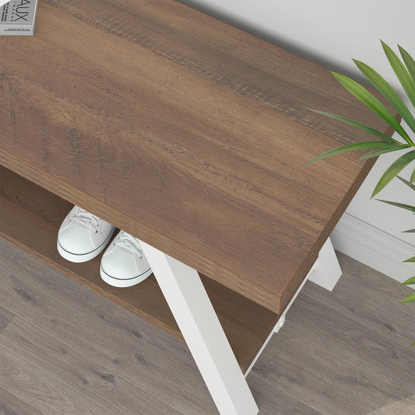 Rustic Entryway Bench with Shoe Storage