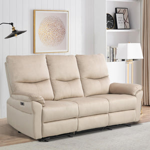 3-Seat Power Reclining Sofa with Console & Cup Holders