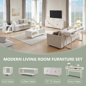 48" 2-Tier Coffee Table with Storage Shelf