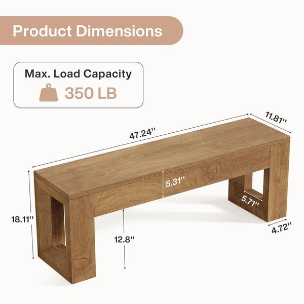 47-Inch Farmhouse Entryway Bench