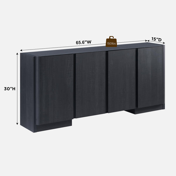 66-Inch Sideboard Buffet Cabinet with Adjustable Shelves