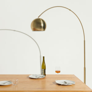 Arc Floor Lamp with Marble Base and Globe Shade