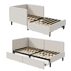 Twin Corner Daybed with Storage Drawers & Safety Rails