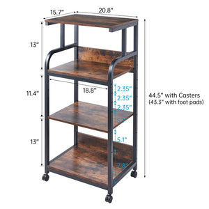 4-Tier Adjustable Printer Stand with Wheels