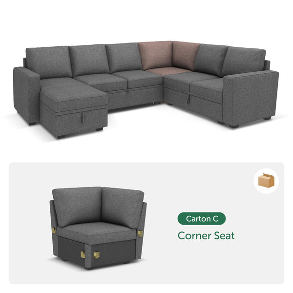 Modular Sectional Sleeper Sofa with Pull-Out Bed