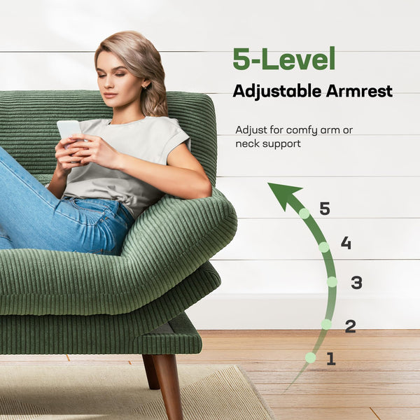 Convertible Futon Sofa Bed – Corduroy Loveseat