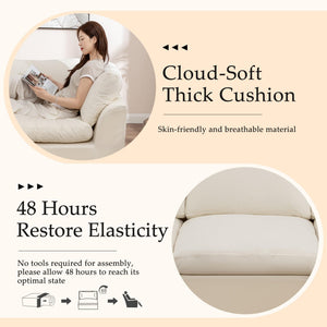 Modular L-Shape Sectional Sofa with Ottoman & Deep Seats