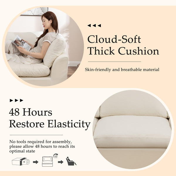 Modular L-Shape Sectional Sofa with Ottoman & Deep Seats