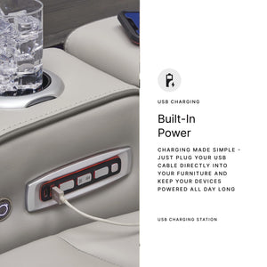 Power Reclining Loveseat with Console, LED Lights & USB Charging
