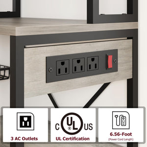7-Tier Baker's Rack with Power Outlet & Wire Baskets