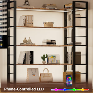 LED Bookshelf with L-Shaped Option – 5 & 6-Tier