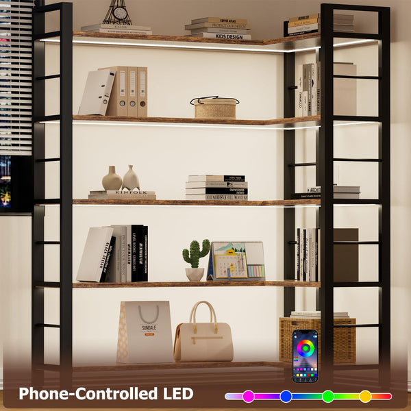 LED Bookshelf with L-Shaped Option – 5 & 6-Tier